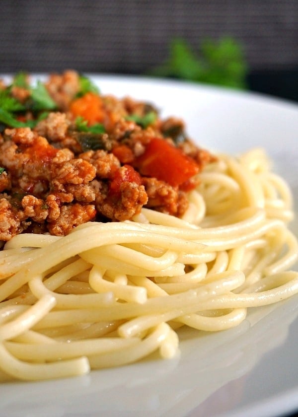 Clean-eating lean turkey spaghetti bolognese