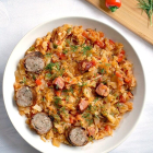 Braised Cabbage with Ham and Sausages