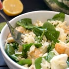 Chicken Spinach Orzo Salad with Dijon Mustard Dressing