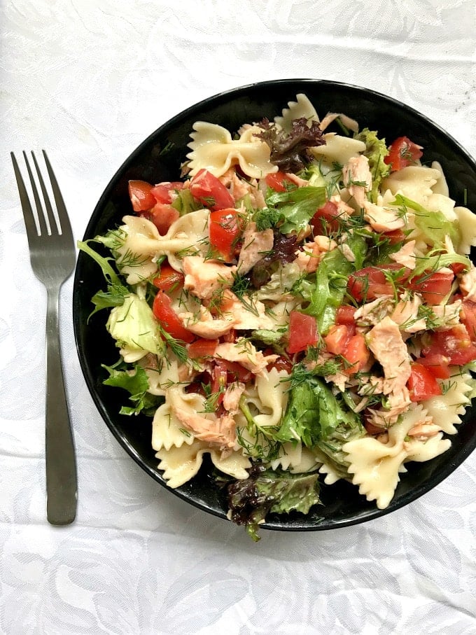 Salmon Pasta Salad (No Mayo) - My Gorgeous Recipes