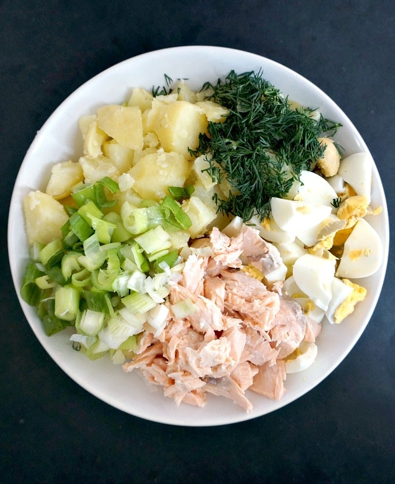 Deviled Egg Potato Salad with Salmon - My Gorgeous Recipes