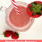 A delicious and refreshing Strawberry Banana Smoothie with Coconut Milk, only 3 ingredients, and you are ready to face even the hottest summer. A child, vegetarian and vegan-friendly drink. 
