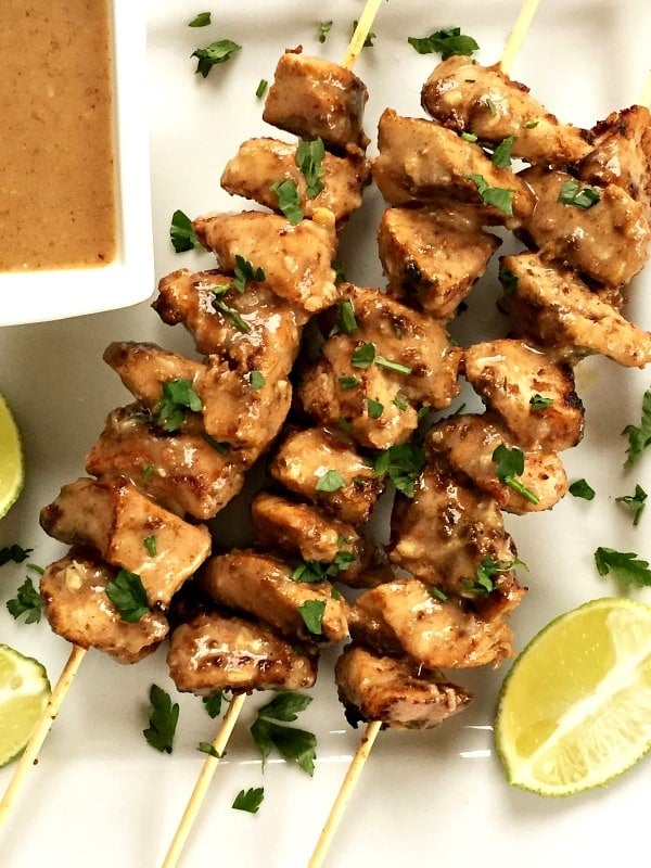 Grilled Chicken Satay Skewers With Peanut Butter Sauce My Grilled Chicken Satay Skewers With Peanut Butter Sauce My