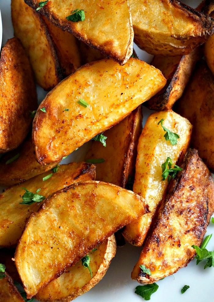 Homemade Spicy Potato Wedges (V, GF) - My Gorgeous Recipes