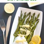 Roasted Asparagus with Hollandaise Sauce and Poached Egg, a super healthy, low carb and delicious breakfast or brunch recipe that is ready in about 20 minutes. Posh enough to be served on special occasions, and surely a lovely healthy treat for Easter.