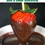 5-Minute Chocolate Dipping Sauce, the very best homemade sauce that is so easy to make. Great for dippping fruit, breadsticks, crackers, or anything else that takes your fancy.
