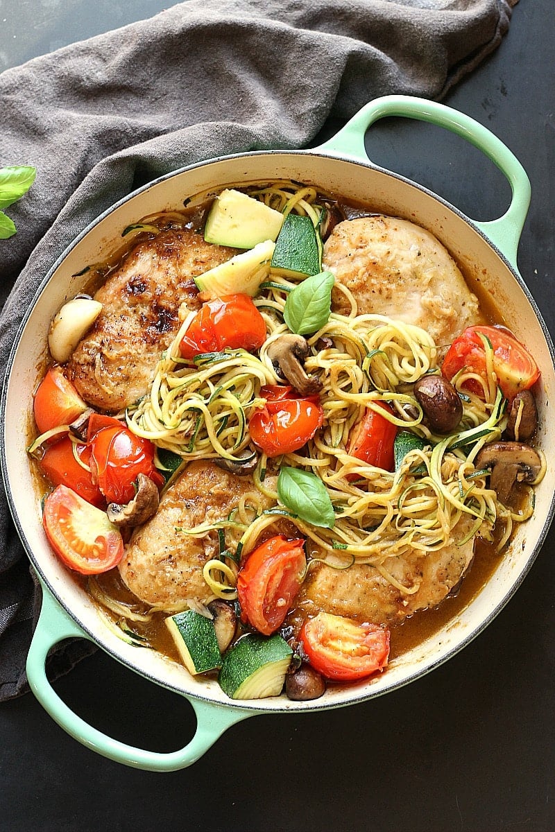 Healthy Low-Carb Chicken Zucchini Skillet.