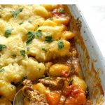 Beef Hot Pot with Cheesy Gnocchi, hearty, comforting, warming, the perfect family dinner dish no matter the season. Nothing beats a good homemade casserole, and making it it's a lot easier than you think. 