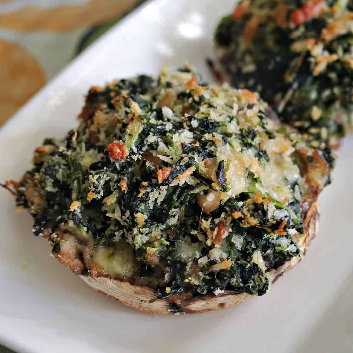 Easy Cheesy Spinach-Stuffed Portobello Mushrooms