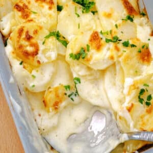 A dish with potato casserole