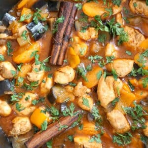 Close-up shoot of chicken tagine