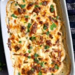 A dish with celeriac gratin