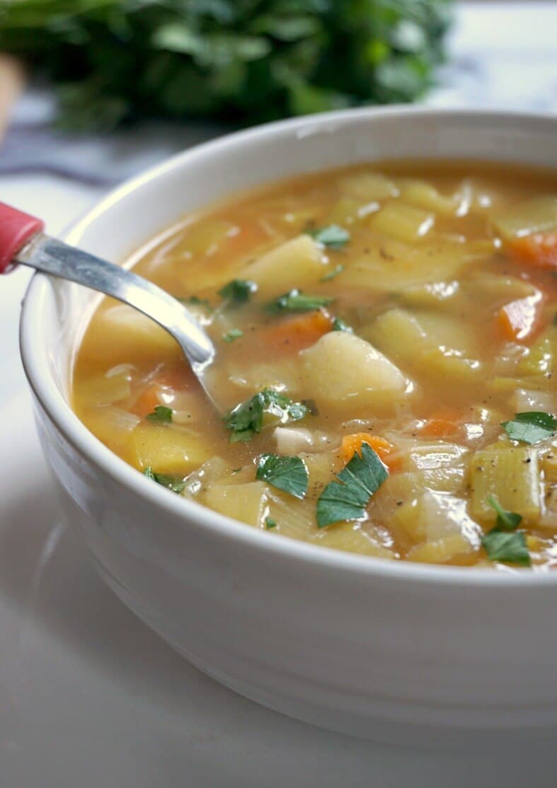 Healthy Chunky Leek And Potato Soup No Cream My Gorgeous Recipes