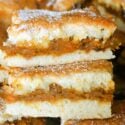 a stack of 2 pumpkin squares.