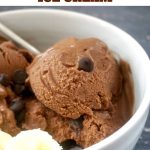 Healthy Banana Chocolate Ice Cream with a hint of peanut butter, a delicious vegan summer treat. It's absolutely fantastic can you can't possibly tell it's diary, egg or refined-sugar free. The easiest and quickest nice cream you can make.