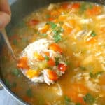A pot with soup
