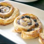 2 mince pie pinwheels on a white plate