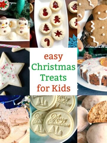 A collection of photos with Christamas treats for Kids