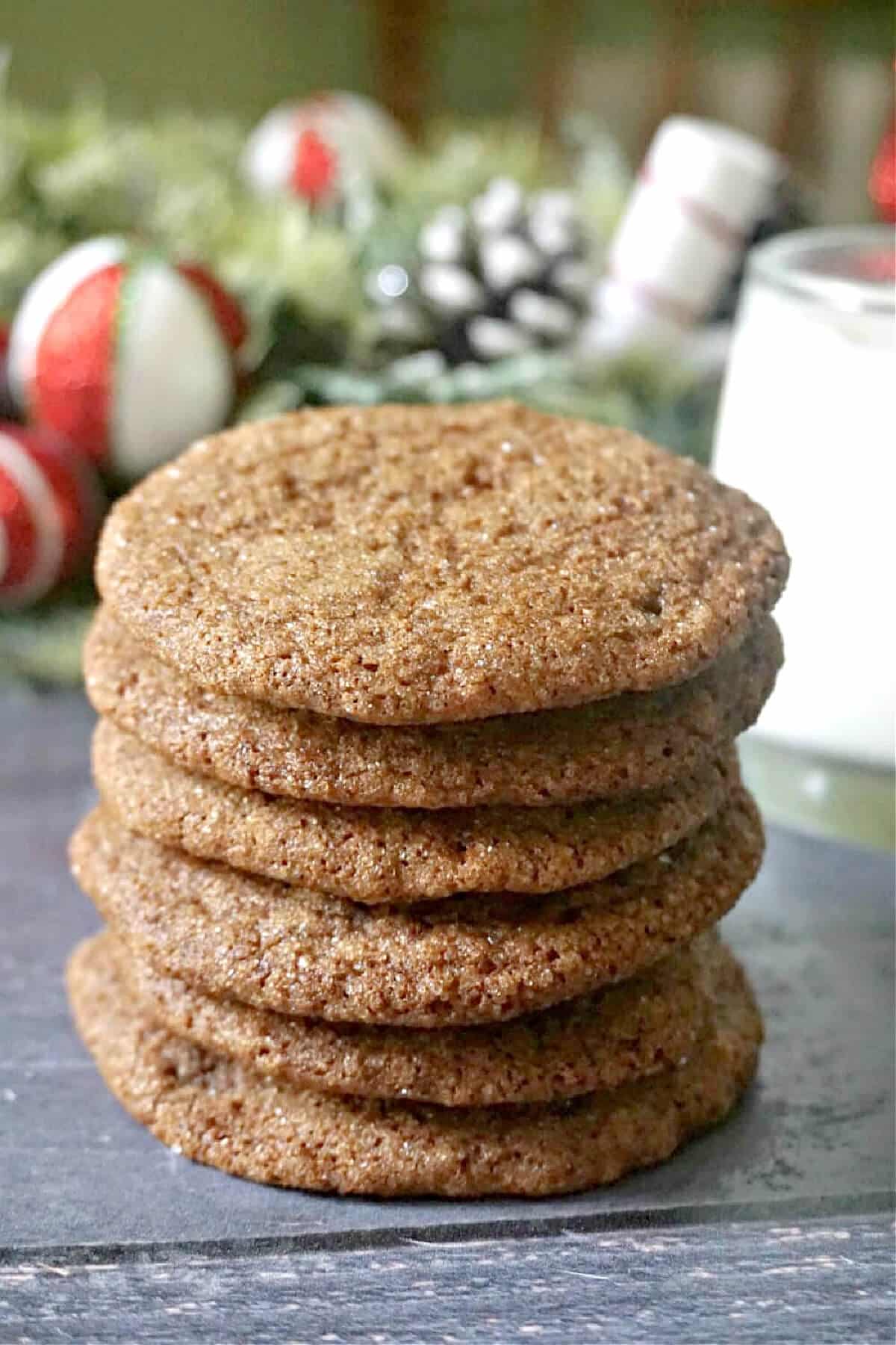 A stack of 6 ginger cookies.