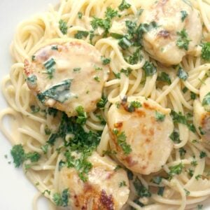 Creamy Garlic Scallops with Pasta - My Gorgeous Recipes