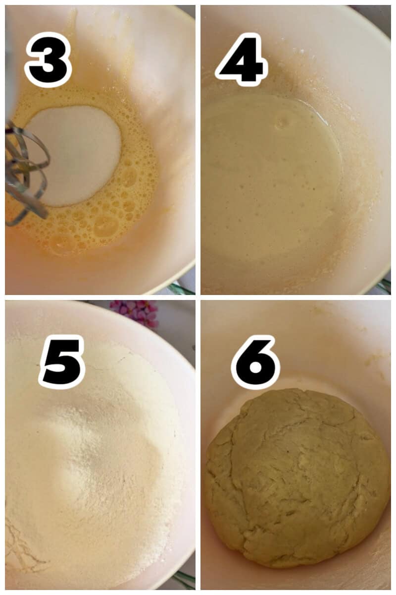 Collage of 4 photos to show how to make a pie crust.
