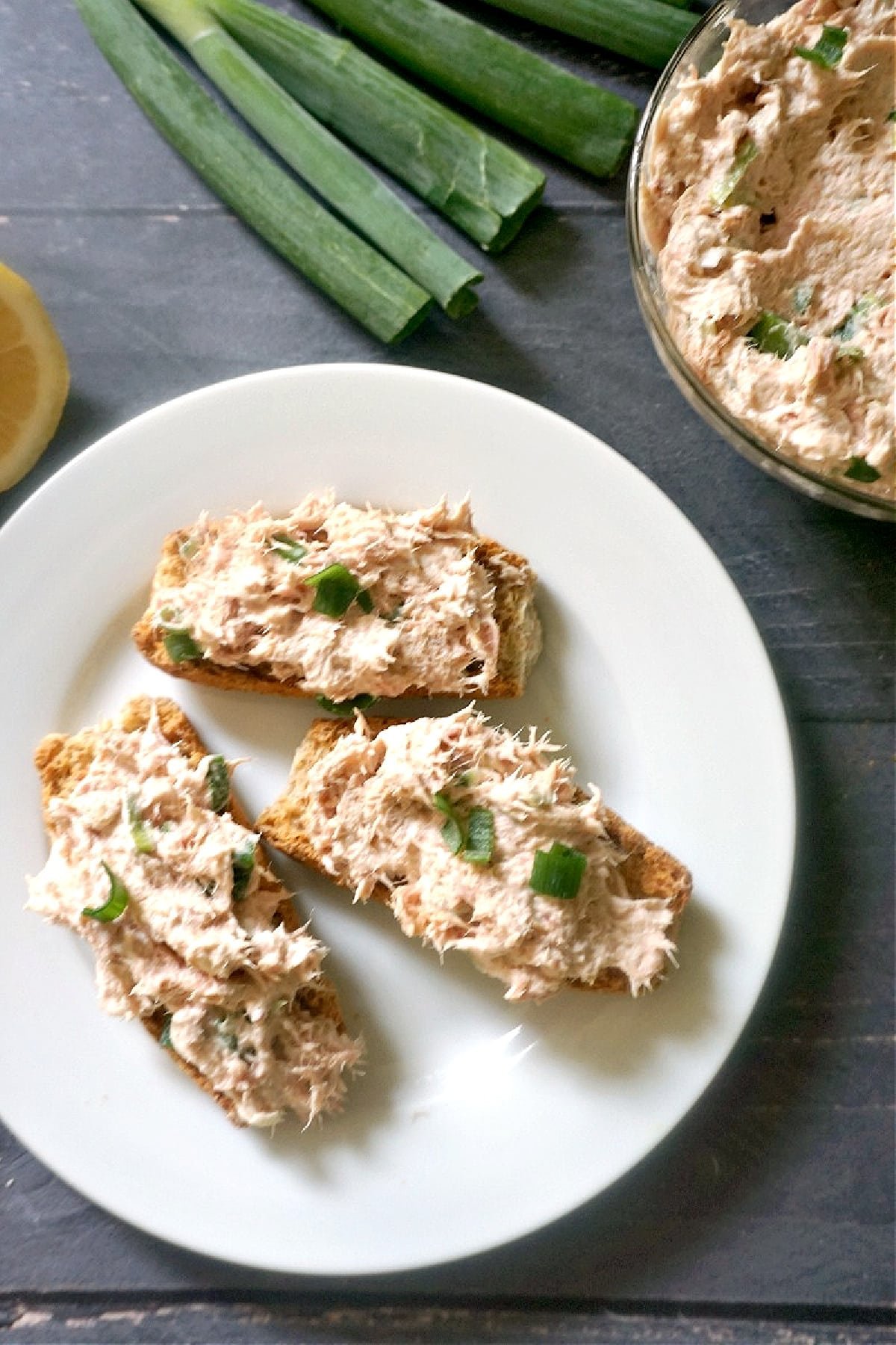 A bowl with tuna dip.