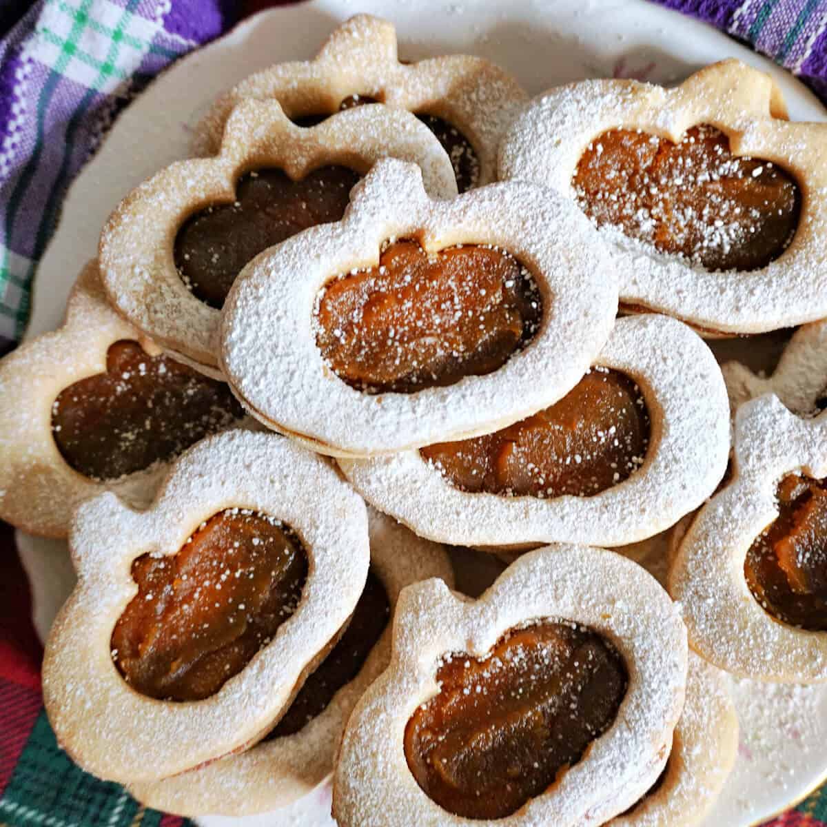Pumpkin Linzer Cookies