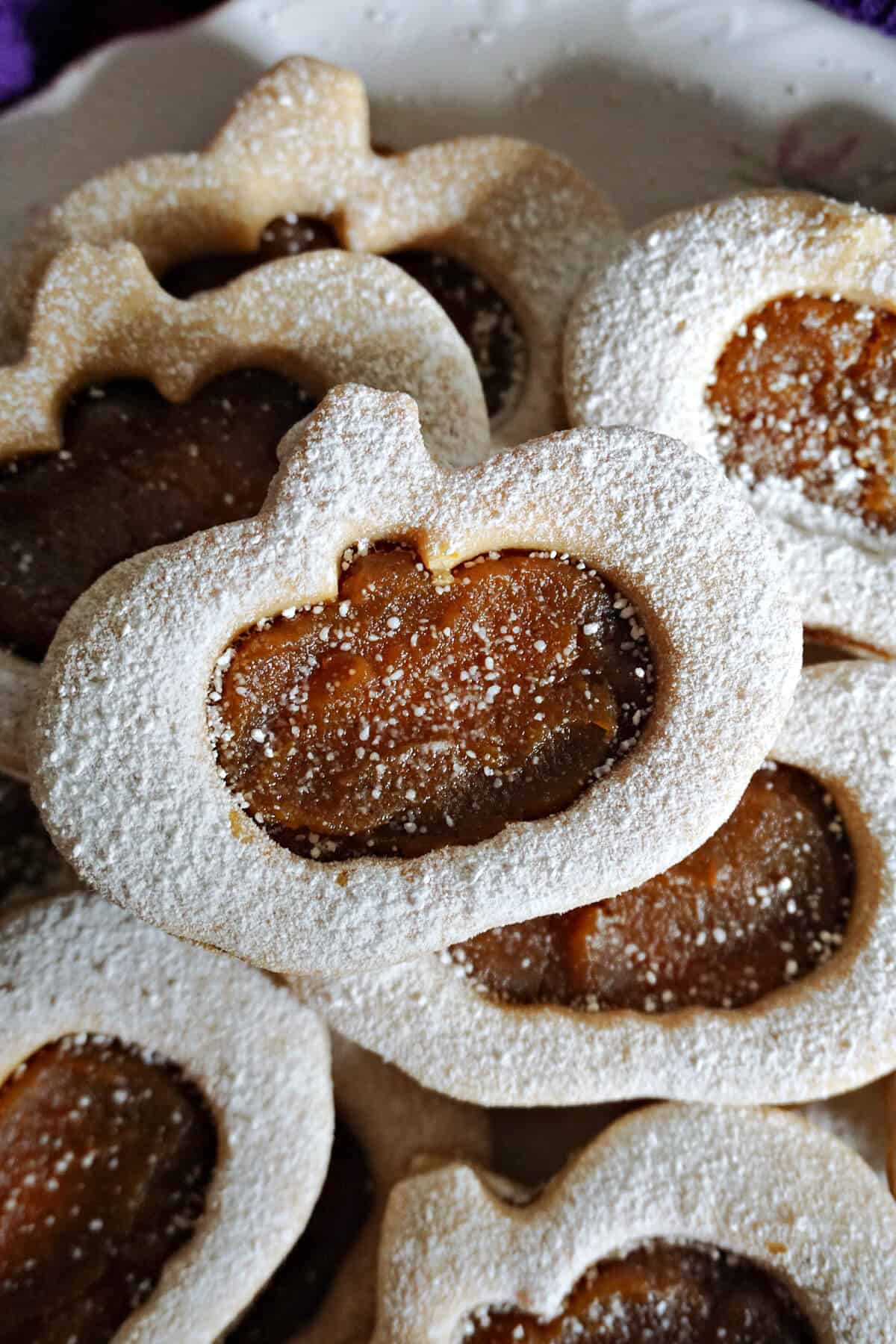 Close-up shoot of pumpkin cookies.