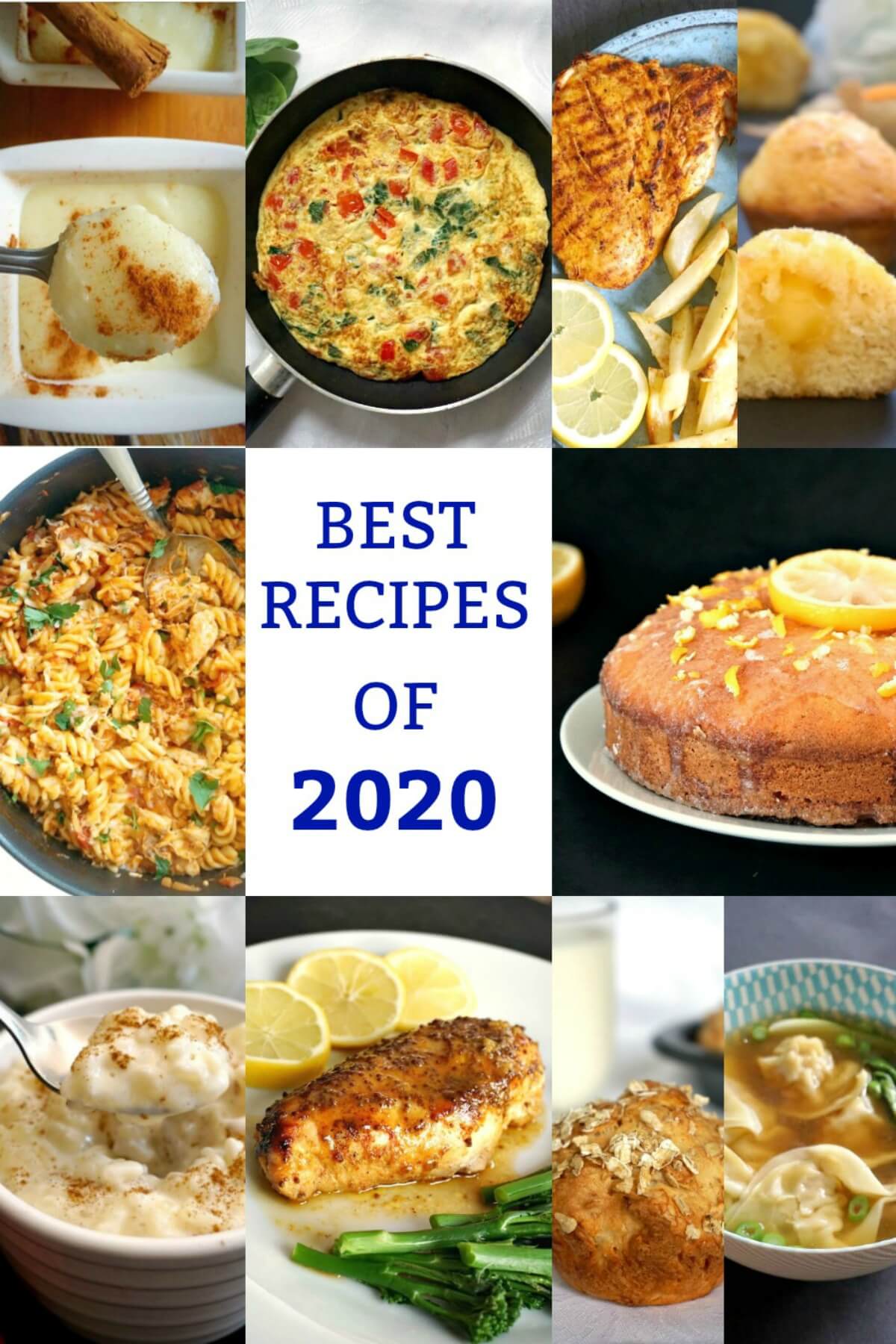 Collage of pictures with best recipes of 2020