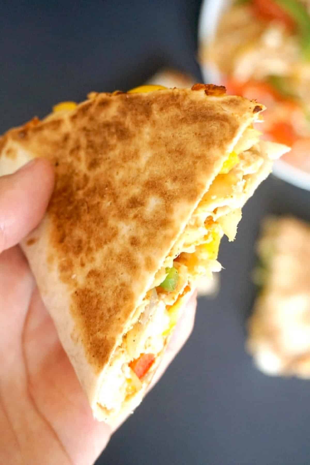 A slice of quesadilla