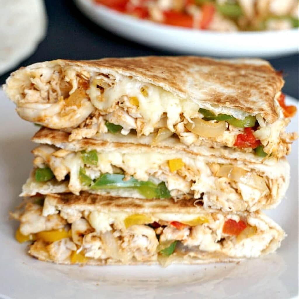 A stack of 3 quesadillas