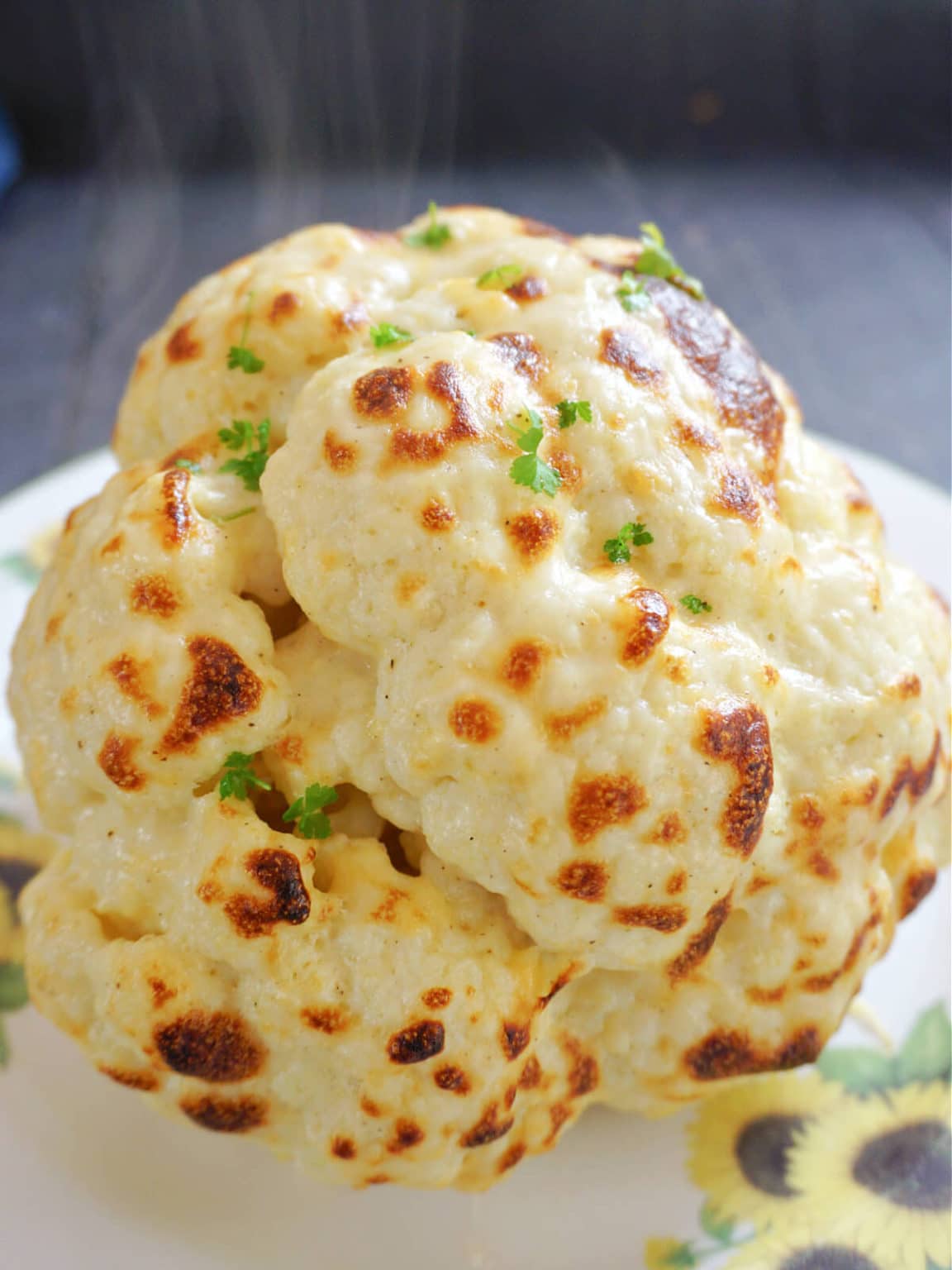 Whole Roasted Cauliflower with Cheese Sauce My Recipes