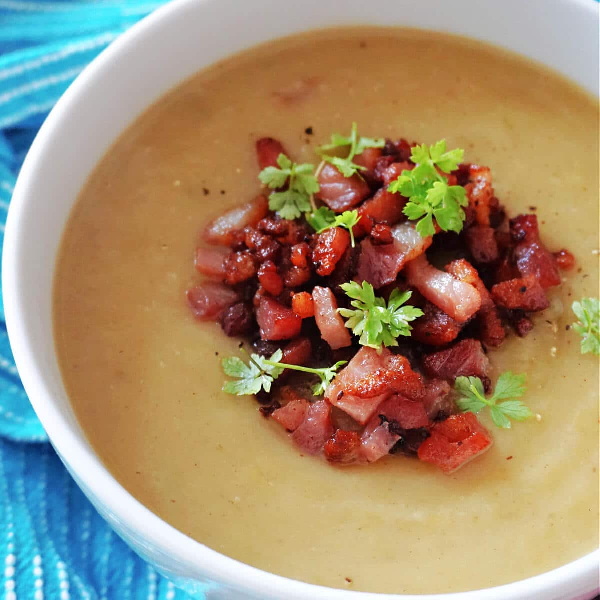 Leek and Potato Soup with Bacon