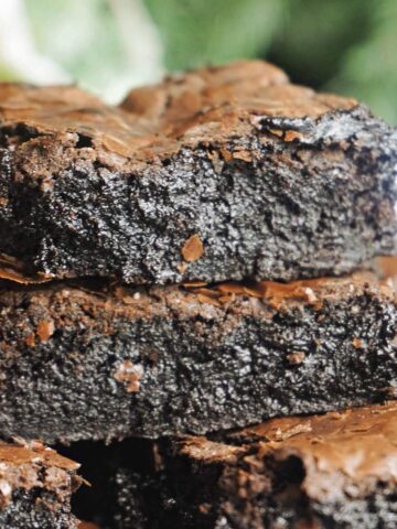 Close- up shoot of a stack of brownies