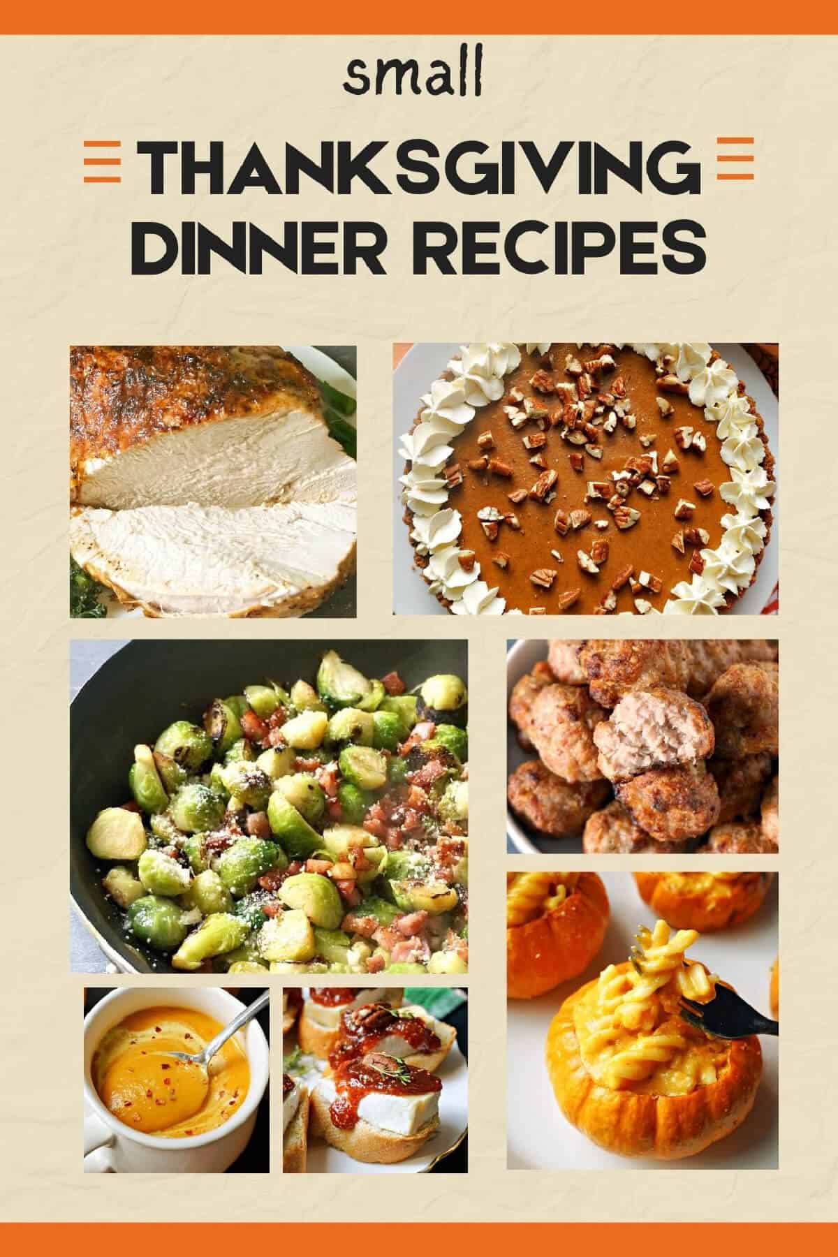 Collage of Thanksgiving dinner recipes.