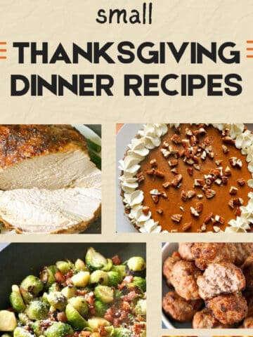 Collage of Thanksgiving dinners.