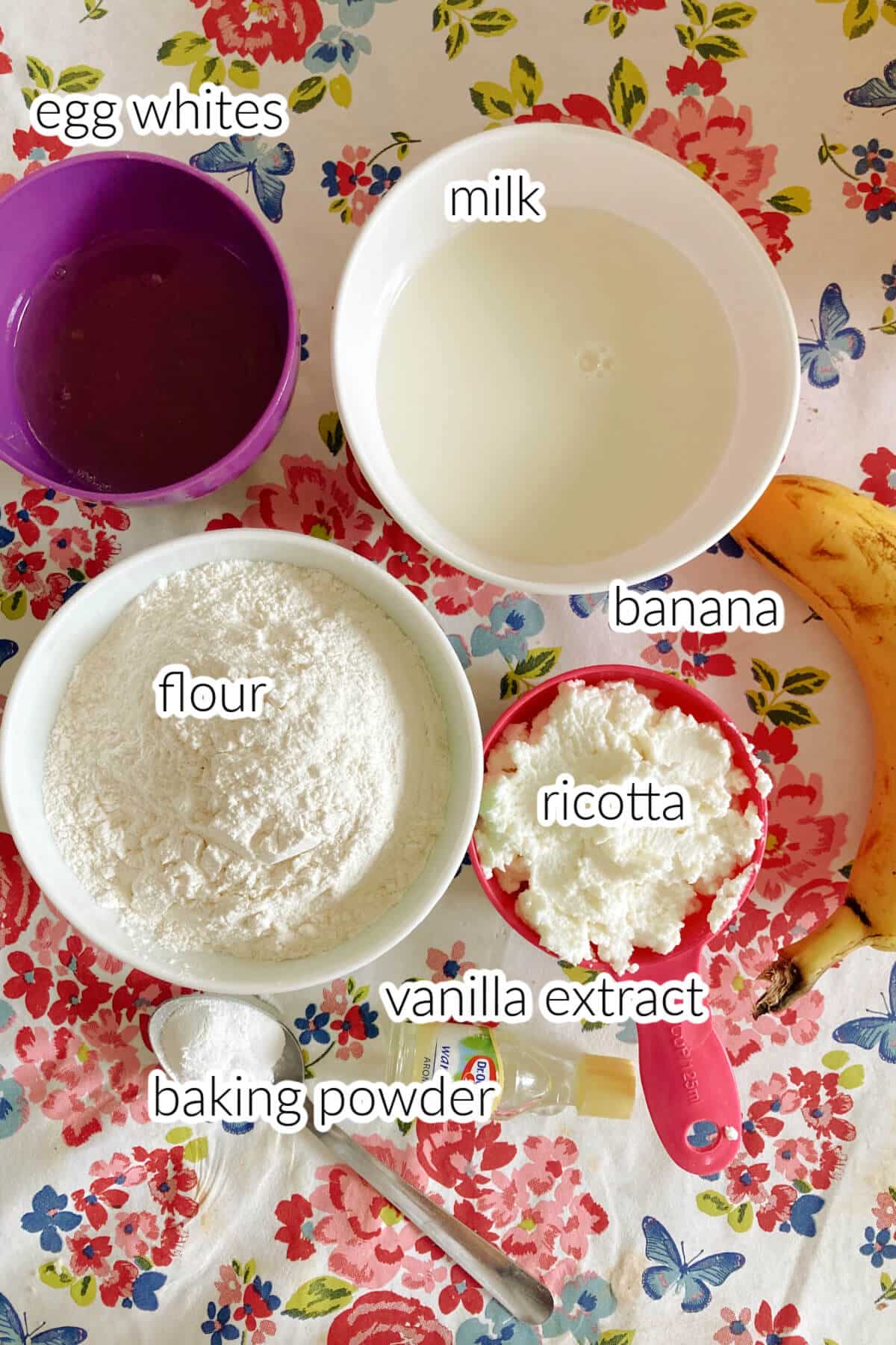 Ingredients needed to make pancakes