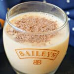 A glass of baileys panna cotta.