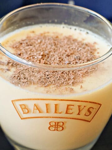 A glass of baileys panna cotta.