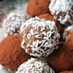 Close-up shoot of chestnut truffles.