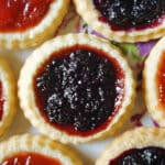 Close-up shoot of jam tarts.