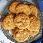 A plate with 8 ginger cookies.