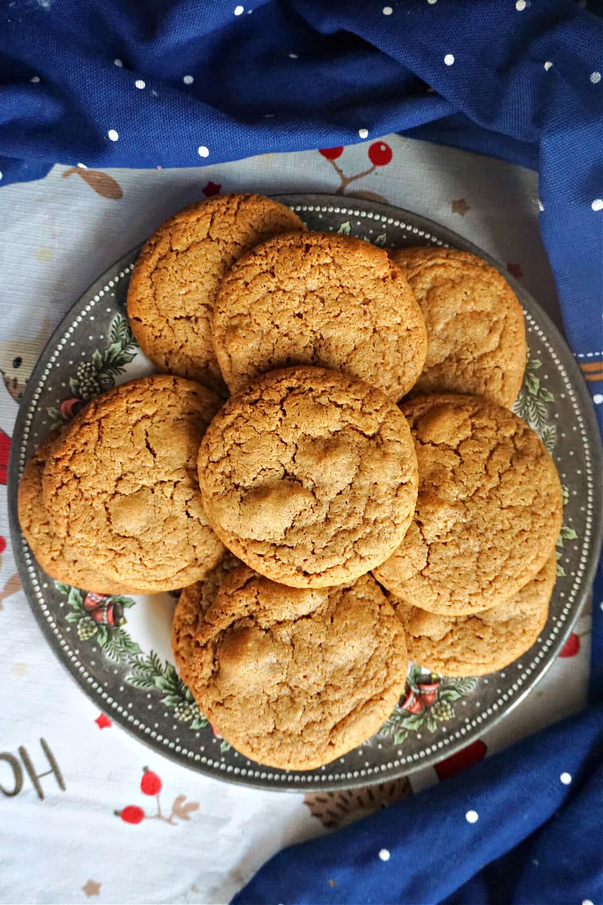 A plate with ginger cookies.