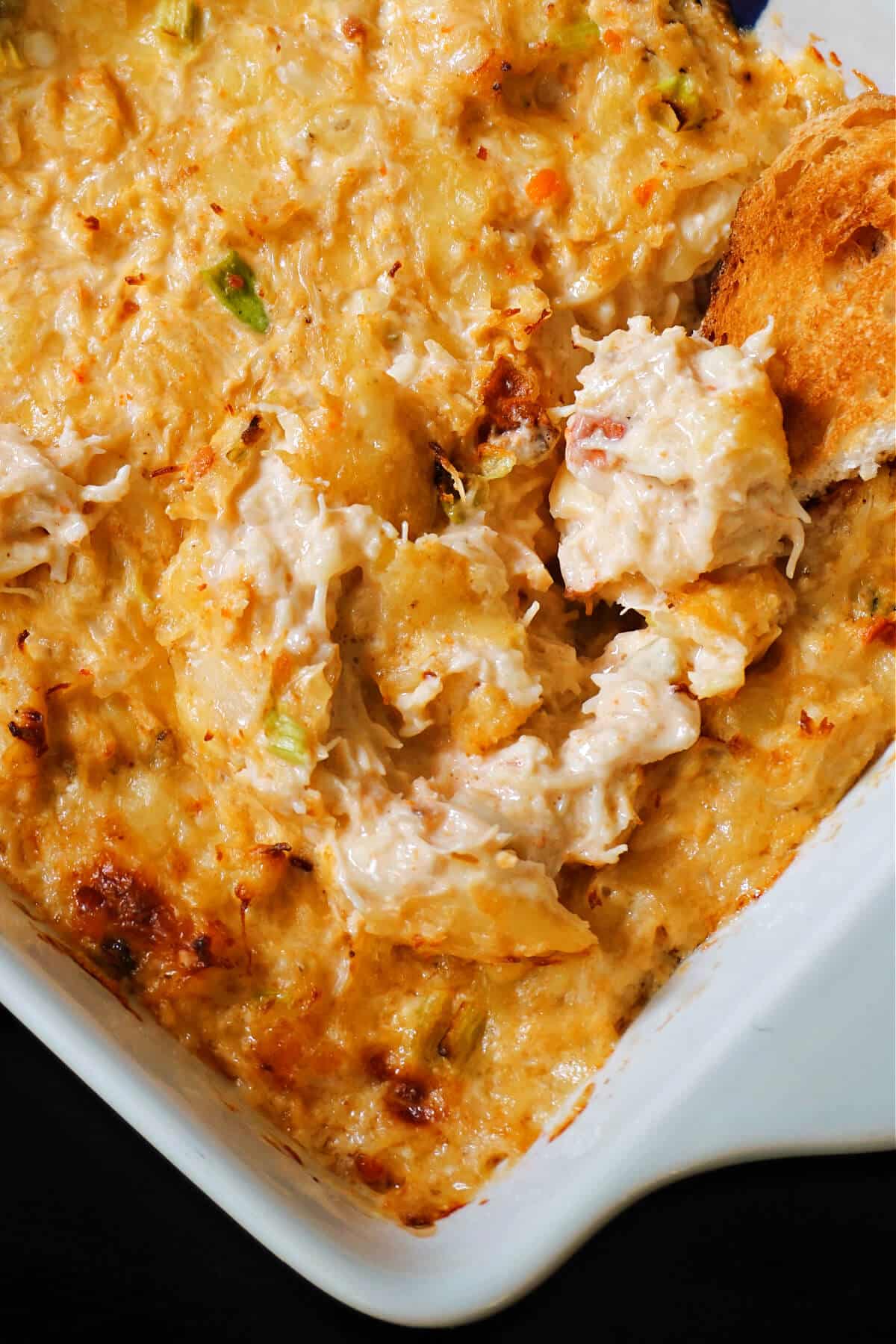 A dish with crab dip.