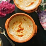 A clay pot with Turkish-style rice pudding.