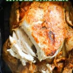 A whole chicken in the air fryer.
