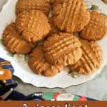A white plate with biscoff cookies.