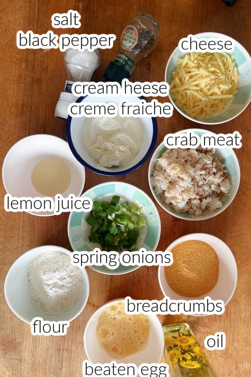 Ingredients used to make crab balls.
