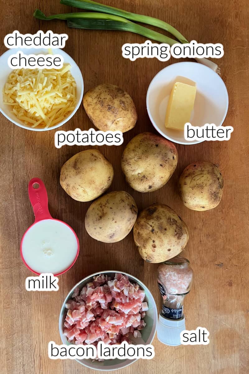 Ingredients used to make loaded mash casserole.