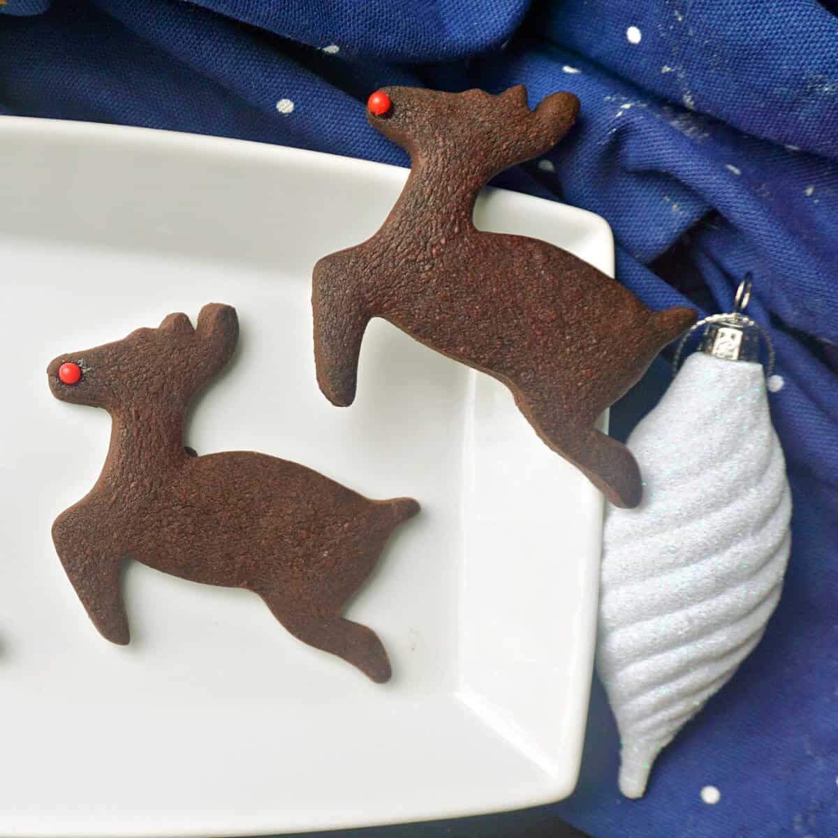 Rudolph Chocolate Shortbread Cookies - My Gorgeous Recipes